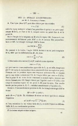 SUR LA SPIRALE LOGARITHMIQUE.