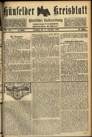 Zweite Ausgabe vom Samstag, den 15. November 1930.