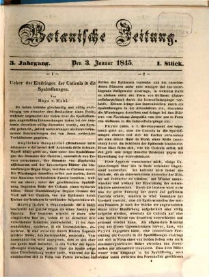 Botanische Zeitung. 3. 1845