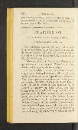 Chapitre XVI. De la distillation et des parfums.