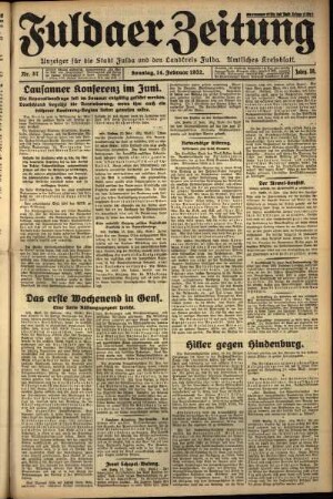 Erste Ausgabe vom Sonntag, den 14. Februar 1932.