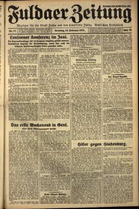 Erste Ausgabe vom Sonntag, den 14. Februar 1932.
