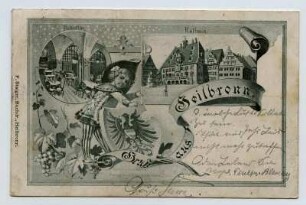 Mehrbildkarte: Ratskeller, Ratskeller, Stadtwappen, "Gruß aus Heilbronn"