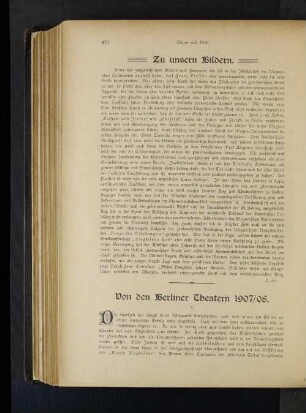 Von den Berliner Theatern 1907/08