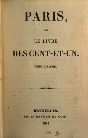Paris, ou le livre des cent-et-un, 10