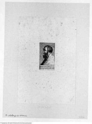 Porträt Michelangelos im Profil nach links