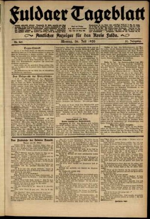 Ausgabe vom Montag, den 26. Juli 1920.
