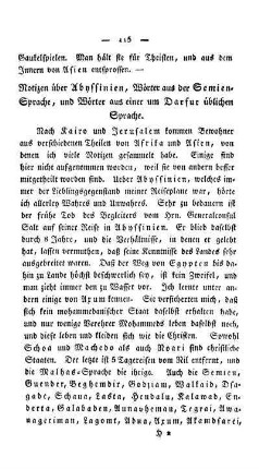 Notizen über Abyssinien, Wörter aus der Semien-Sprache, und Wörter aus einer um Darfur üblichen Sprache