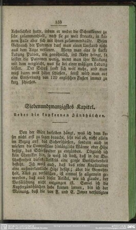 Siebenundzwanzigstes Kapitel. Ueber die kupfernen Zündhütchen