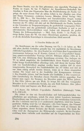 256-257 [Rezension] Bauer, Johannes Baptist, Die biblische Urgeschichte