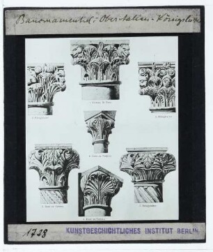 Ferrara, San Giorgio Kathedrale,Verona, Dom,Verona, S. Zeno,Modena, Dom,Königslutter, St. Peter u. Paul : romanische Kapitelle