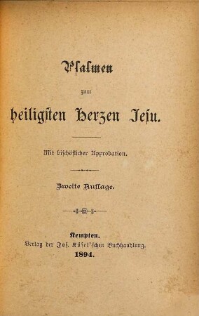 Psalmen zum heiligsten Herzen Jesu