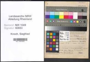 Entnazifizierung Siegfried Knoch , geb. 17.02.1917 (Bauingenieur)
