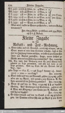 Kleine Zugabe in der Rabatt- und Zeitrechnung