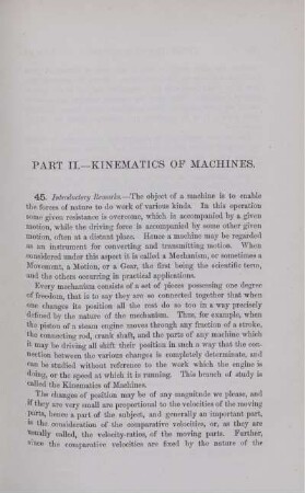 Part II. - Kinematics of machines.
