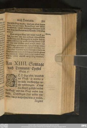 Am XIIII. Sontage nach Trinitatis/ Epistel Galat. 5.