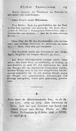 Reize naar de Middellandsche Zee : in de Jaren 1777, 1778 en 1779 / door Cornelius de Jong. - Haarlem : Bohn, 1806