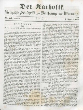 185-188 Zeitfragen : XIII. Die neue sogenannte christ-katholische Gemeinde in Braunschweig