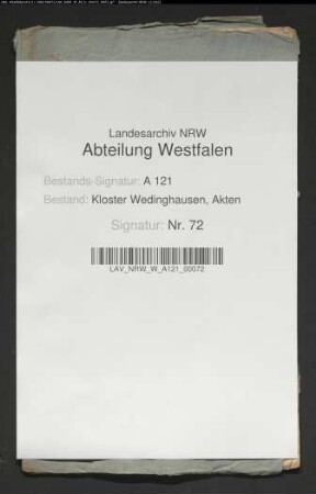 Prozess Kloster Wedinghausen gegen Pächter zu Werl wegen rückständiger Pachtgelder.