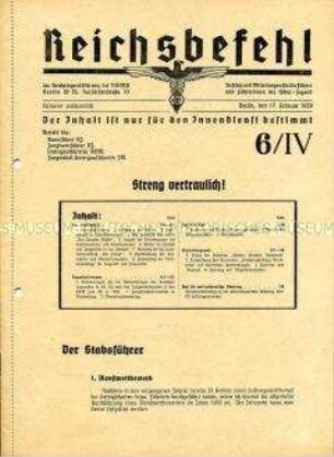 Mitteilungsblatt der Reichsjugendführung der NSDAP für HJ-Funktionäre