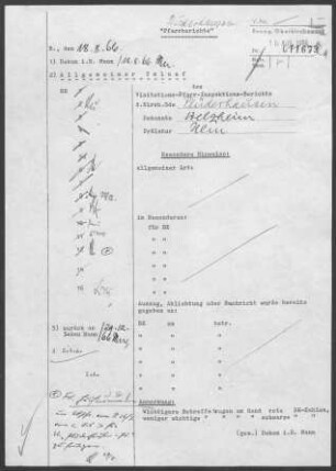 Plüderhausen: Visitationsbericht mit Pfarrbericht 1966