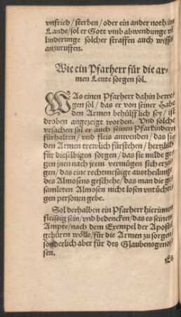 Wie ein Pfarherr für die armen Leute sorgen sol.