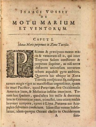 Isaaci[i] Vossi[i] De Motu Marium Et Ventorum. Liber