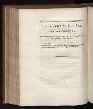VINGT-NEUVIÉME GENRE