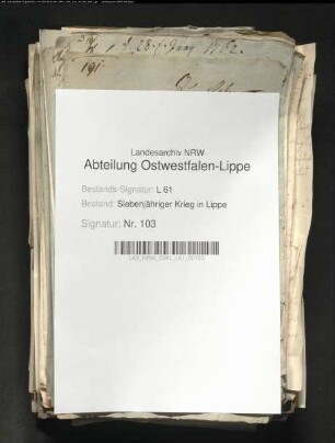 Fuhren und Fouragelieferungen im Jahre 1762 für die all. Armee