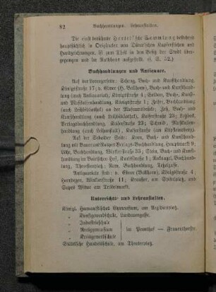 Buchhandlungen und Antiquare.