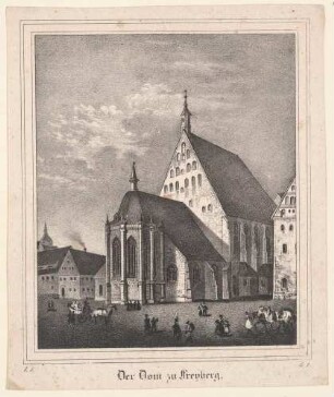 Der Freiberger Dom (Dom St. Marien) am Untermarkt, 1484-1501 erbaut, aus der Zeitschrift Saxonia, Band 1