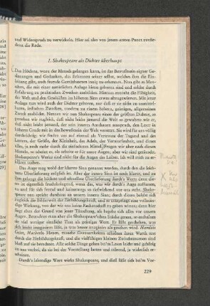 I. Shakespeare als Dichter überhaupt