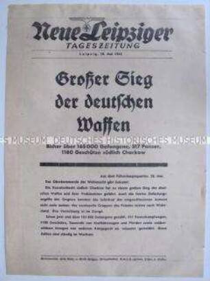 Extrablatt der "Neuen Leipziger Tageszeitung" mit einer Bilanz der Kämpfe bei Charkow