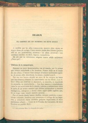 Idearium : El carnet de un hombre de este siglo