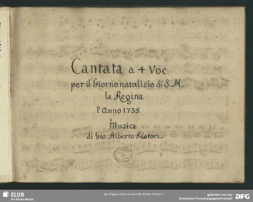 Serenatas. Cantatas - Mus.2455-L-1 : V (4), Coro, orch
