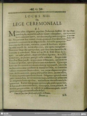 Locus XIII. De Lege Ceremoniali