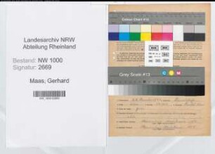 Entnazifizierung Gerhard Maas, geb. 22.12.1899 (Monteur)
