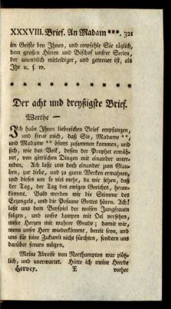 Der acht und dreyßigste Brief