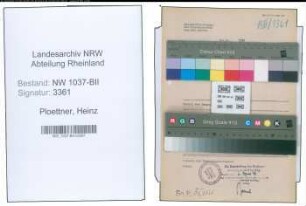 Entnazifizierung Heinz Ploettner , geb. 20.05.1910 (Dentist)