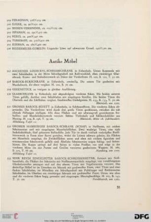 Antike Möbel (Nr. 327-450)
