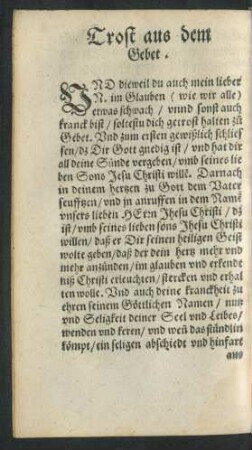Trost aus dem Gebet.