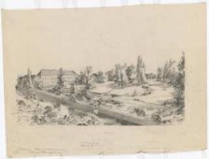 Schloss Bellevue, Berlin Schau- und Mustergarten für Pflanzenzüchtungen: Perspektivische Ansicht (Vogelschau)