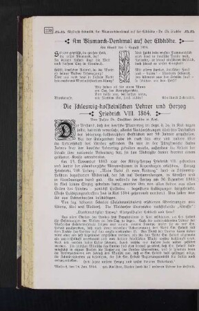 Die Schleswig-Holsteinischen Lehrer und Herzog Friedrich VIII. 1864.