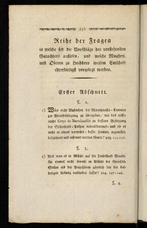 236-252, Reihe der Fragen