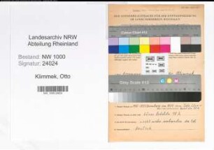 Entnazifizierung Otto Klimmek, geb. 10.05.1894 (Bergmann)