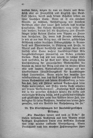 10. Die Einrichtungen der staatsbürgerlichen Bildung.