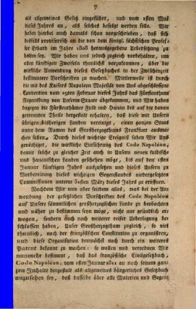 Großherzoglich frankfurtisches Regierungsblatt, 1. 1810