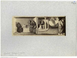 Esther vor Ahasuerus und drei Episoden aus dem Leben des heiligen Hieronymus, Die heiligen Johannes der Täufer und Hieronymus erscheinen dem Augustinus; Christus und Hieronymus erscheinen Sulpicius Severus und zwei Mönchen