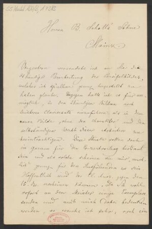Brief an B. Schott's Söhne : 02.03.1882