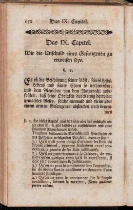 Das IX. Capitel. Wie die Unschuld eines Gefangenen zu erweisen seye.